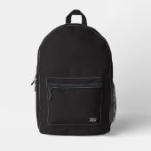 Minimalist Black Monogram Bedrukte Rugzak (Voorkant)