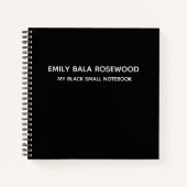 Minimalist Black Monogram Name Design Notitieboek (Voorkant)