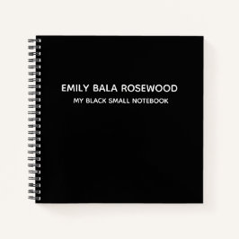 Minimalist Black Monogram Name Design Notitieboek