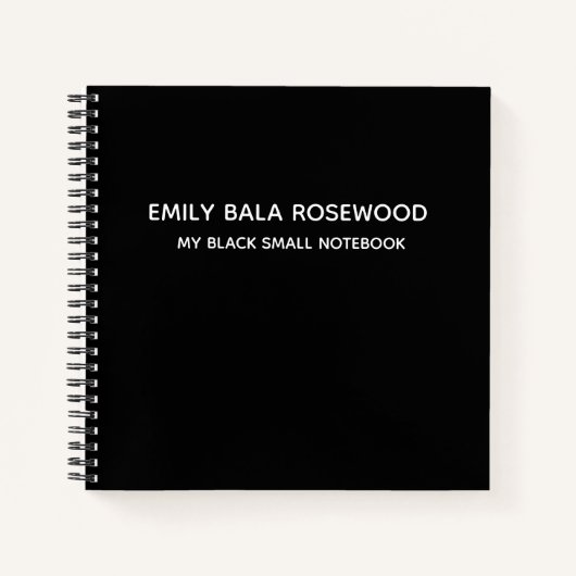 Minimalist Black Monogram Name Design Notitieboek (Voorkant)