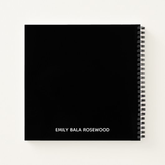 Minimalist Black Monogram Name Design Notitieboek (Achterkant)