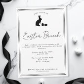 Minimalist Black On White Bunny Easter Brunch Kaart