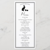 Minimalist Black On White Bunny Modern Easter Menu (Voorkant)