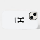 MINIMALIST BLACK ONE LETTER MONOGRAM NAME WHITE Case-Mate iPhone CASE (Achterkant (horizontaal))
