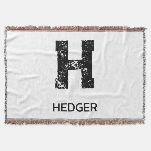 MINIMALIST BLACK ONE LETTER MONOGRAM NAME WHITE DEKEN (Voorkant)