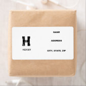 MINIMALIST BLACK ONE LETTER MONOGRAM NAME WHITE ETIKET (Insitu)