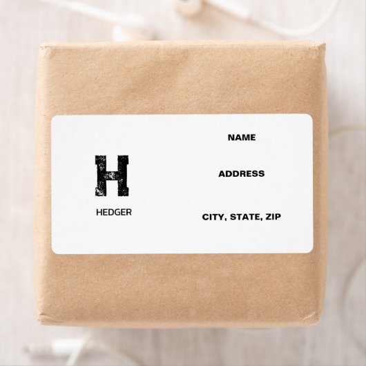 MINIMALIST BLACK ONE LETTER MONOGRAM NAME WHITE ETIKET (Insitu)