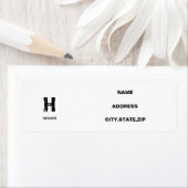 MINIMALIST BLACK ONE LETTER MONOGRAM NAME WHITE ETIKET (Insitu)