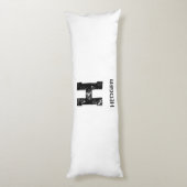 MINIMALIST BLACK ONE LETTER MONOGRAM NAME WHITE LICHAAMSKUSSEN (Achterkant (Verticaal))