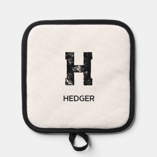 MINIMALIST BLACK ONE LETTER MONOGRAM NAME WHITE PANNENLAP