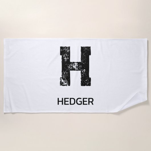 MINIMALIST BLACK ONE LETTER MONOGRAM NAME WHITE STRANDLAKEN (Voorkant)