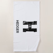 MINIMALIST BLACK ONE LETTER MONOGRAM NAME WHITE STRANDLAKEN (Voorkant)