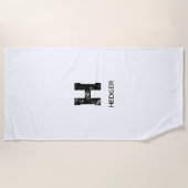 MINIMALIST BLACK ONE LETTER MONOGRAM NAME WHITE STRANDLAKEN (Voorkant)