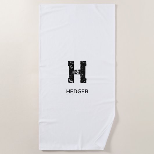MINIMALIST BLACK ONE LETTER MONOGRAM NAME WHITE STRANDLAKEN (Voorkant)