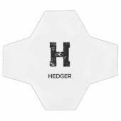 MINIMALIST BLACK ONE LETTER MONOGRAM NAME WHITE VOETBAL (Enkel)