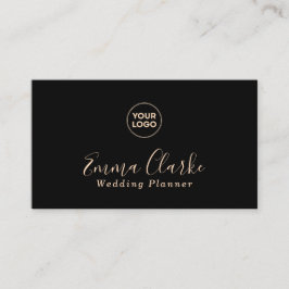 Minimalist Black Peach Scan Code Business Card Visitekaartje