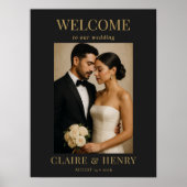 Minimalist Black Photo Modern Wedding Welcome  Poster (Voorkant)