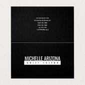 Minimalist Black Professional Modern Premium Linen Visitekaartje (Buitenkant ongevouwen)