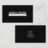 Minimalist Black Professional Modern Premium Linen Visitekaartje (Voorkant / Achterkant)