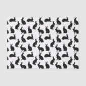 Minimalist Black Rabbit Shapes Pattern For Easter Tissuepapier (Voorkant)