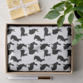 Minimalist Black Rabbit Shapes Pattern For Easter Tissuepapier (Geschenk)