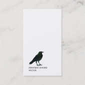 Minimalist Black Raven Writer Visitekaartje (Voorkant)