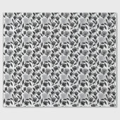 Minimalist Black Roses With Light Gray Stems  Cadeaupapier (Vlak)