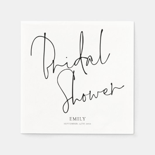 Minimalist Black Script Name Vrijgezellenfeest Servet (Voorkant)