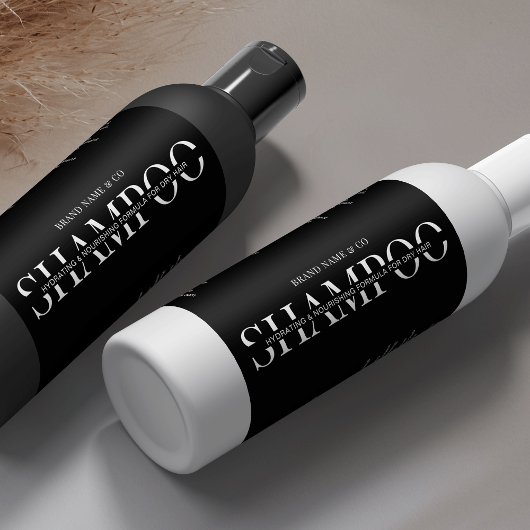 Minimalist Black Shampoo douchegel productetiket Sparkling Wijnetiket