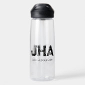 MINIMALIST BLACK THREE LETTER MONOGRAM NAME CLEAR WATERFLES (Achterkant)