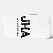 MINIMALIST BLACK THREE LETTER MONOGRAM NAME WHITE Case-Mate iPhone CASE (Achterkant (horizontaal))