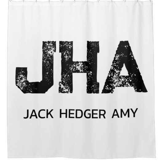 MINIMALIST BLACK THREE LETTER MONOGRAM NAME WHITE DOUCHEGORDIJN (Voorkant)