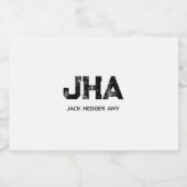 MINIMALIST BLACK THREE LETTER MONOGRAM NAME WHITE LIKEURFLES ETIKET (Enkel label)