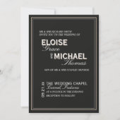 Minimalist Black Tie Formal Photo Wedding Kaart (Voorkant)