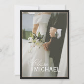 Minimalist Black Tie Formal Photo Wedding Kaart (Achterkant)