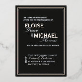 Minimalist Black Tie Formal Wedding Folie Uitnodiging (Voorkant)