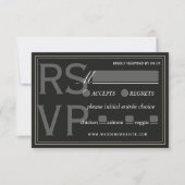 Minimalist Black Tie Formal Wedding QR Code RSVP Kaartje (Voorkant)