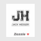 MINIMALIST BLACK TWO LETTER MONOGRAM NAME CLEAR STICKER (Vel)