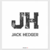 MINIMALIST BLACK TWO LETTER MONOGRAM NAME CLEAR STICKER (Vel)