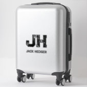 MINIMALIST BLACK TWO LETTER MONOGRAM NAME CLEAR STICKER (Koffer)
