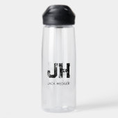 MINIMALIST BLACK TWO LETTER MONOGRAM NAME CLEAR WATERFLES (Achterkant)