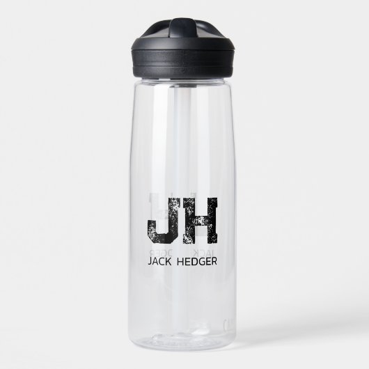 MINIMALIST BLACK TWO LETTER MONOGRAM NAME CLEAR WATERFLES (Voorkant)
