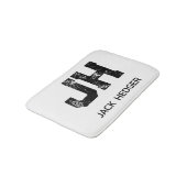 MINIMALIST BLACK TWO LETTER MONOGRAM NAME WHITE BADMAT (Gekanteld)