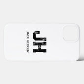 MINIMALIST BLACK TWO LETTER MONOGRAM NAME WHITE Case-Mate iPhone CASE (Achterkant (horizontaal))