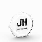 MINIMALIST BLACK TWO LETTER MONOGRAM NAME WHITE FOTOBLOKKEN (Links)