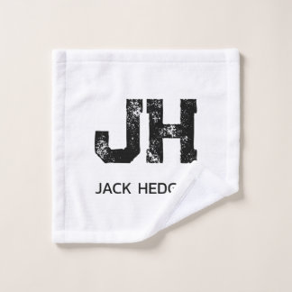 MINIMALIST BLACK TWO LETTER MONOGRAM NAME WHITE WASHANDJE