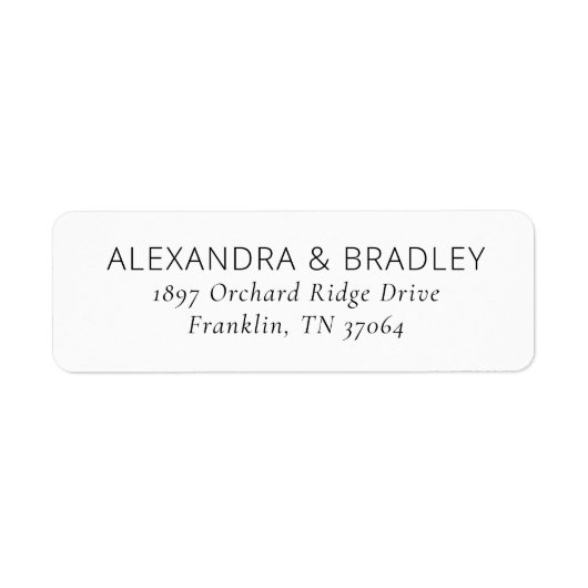 Minimalist Black Typographic Etiket (Voorkant)