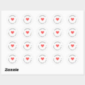 Minimalist Black Typography Handmade with Love Ronde Sticker (Vel)