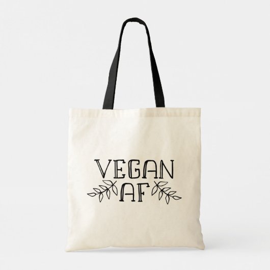 Minimalist Black Vegan AF Tote Bag (Achterkant)