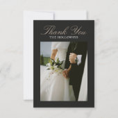 Minimalist Black Wedding Flat Thank You Card Bedankkaart (Voorkant)